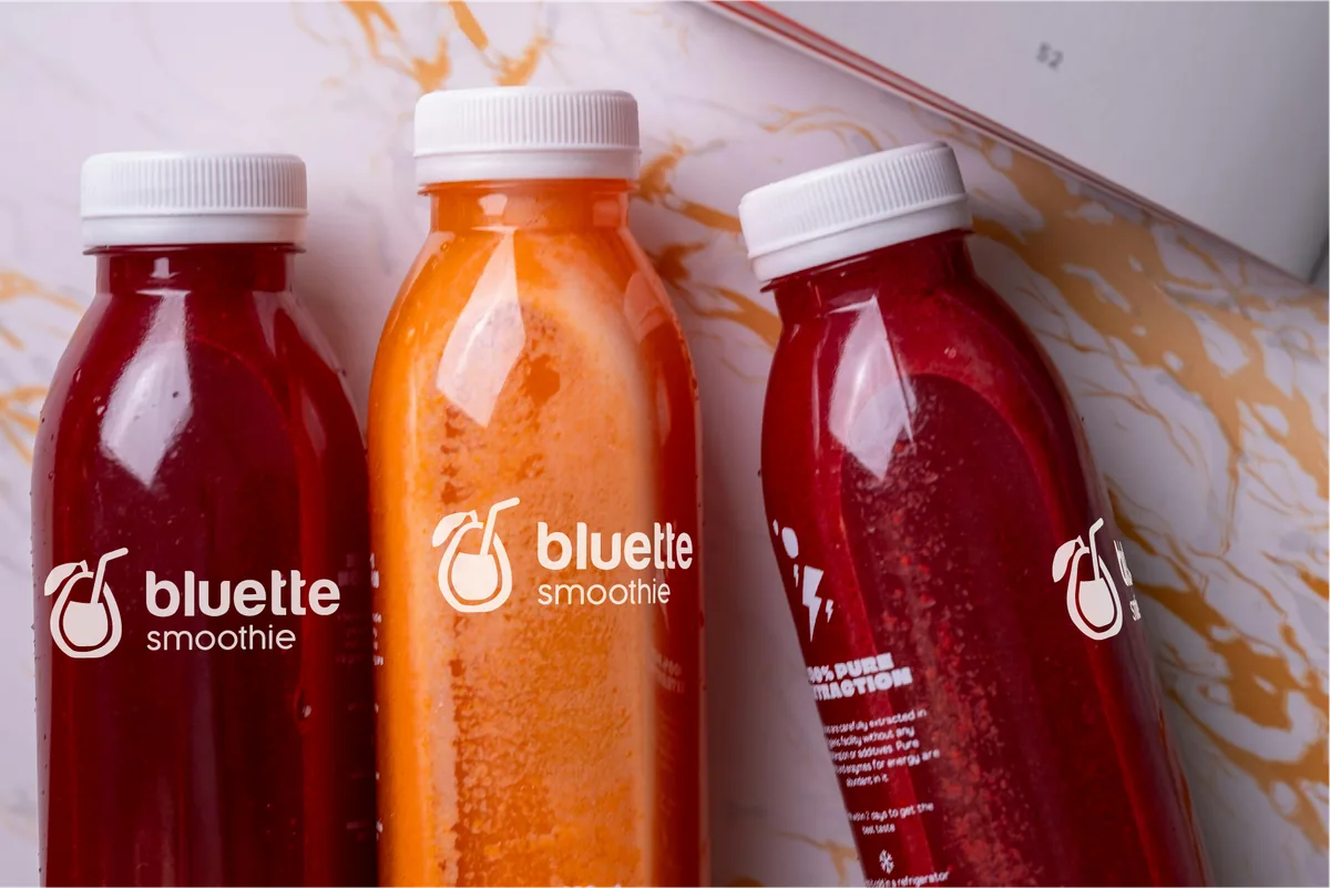 Bouteilles de jus pressés à froid Bluette